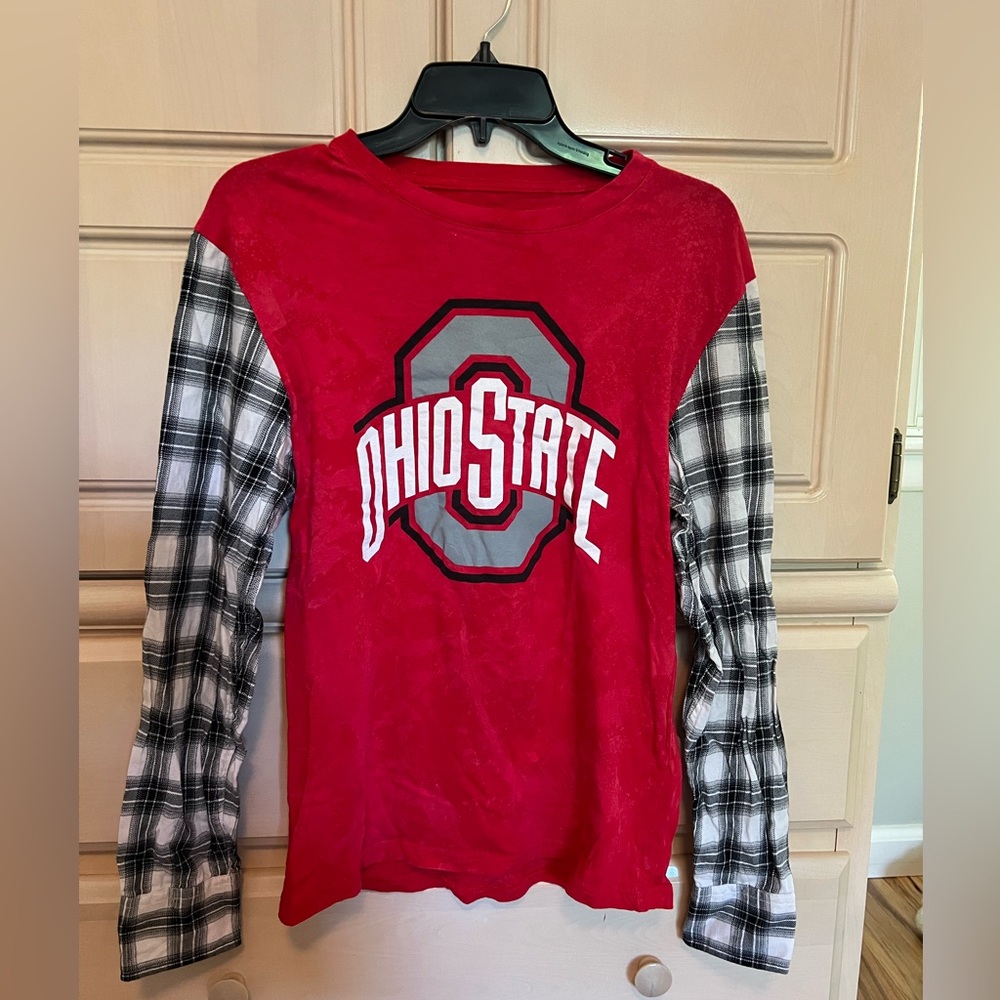 Ohio State Flannel Sleeved Long Sleeve